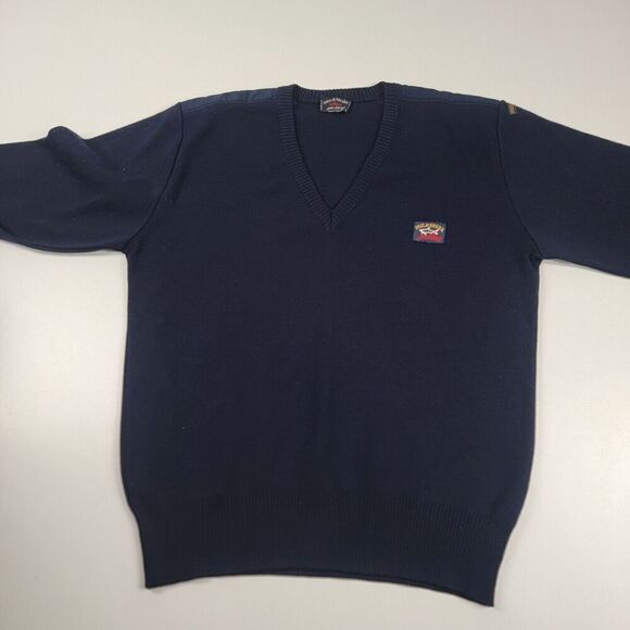 Vintage Paul&Shark Yachting Sweater Jumper Acrylic Merino Wool V-Neck Size Large - Picture 3 of 7